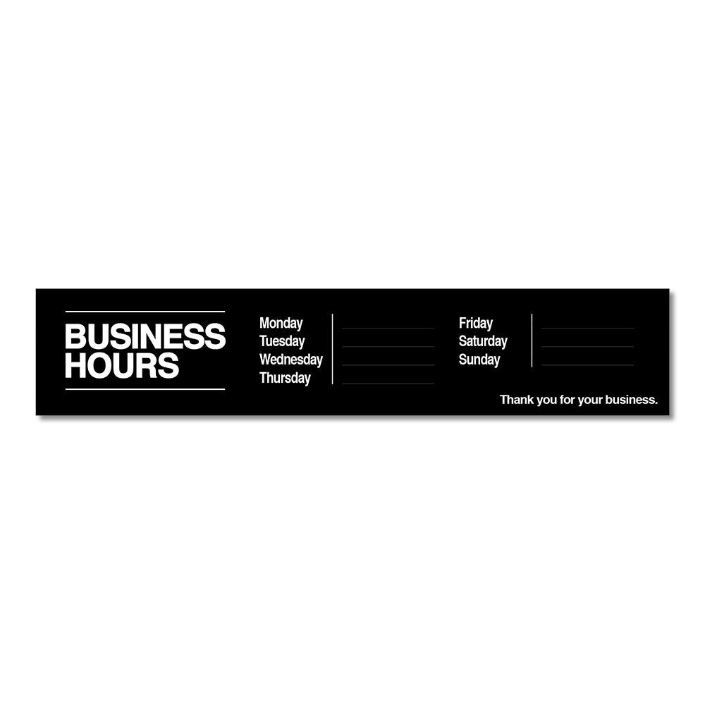 Business Hours with Number Sheet - Decal - 30 In. X 6 In.