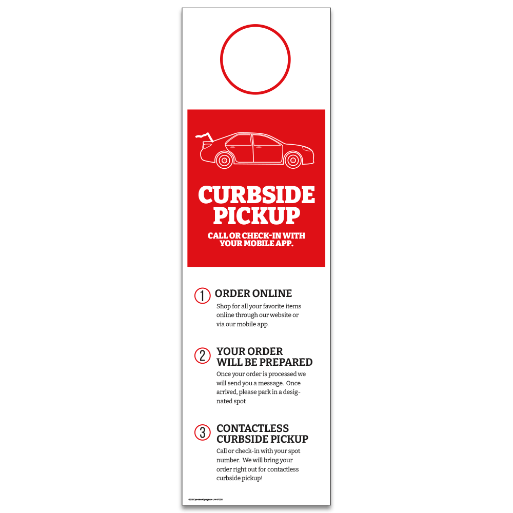 Curbside Pickup - Parking Sign - 14 In. X 47 In.
