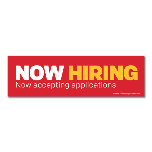 Now Hiring - Banner 10 Ft. X 3 Ft.