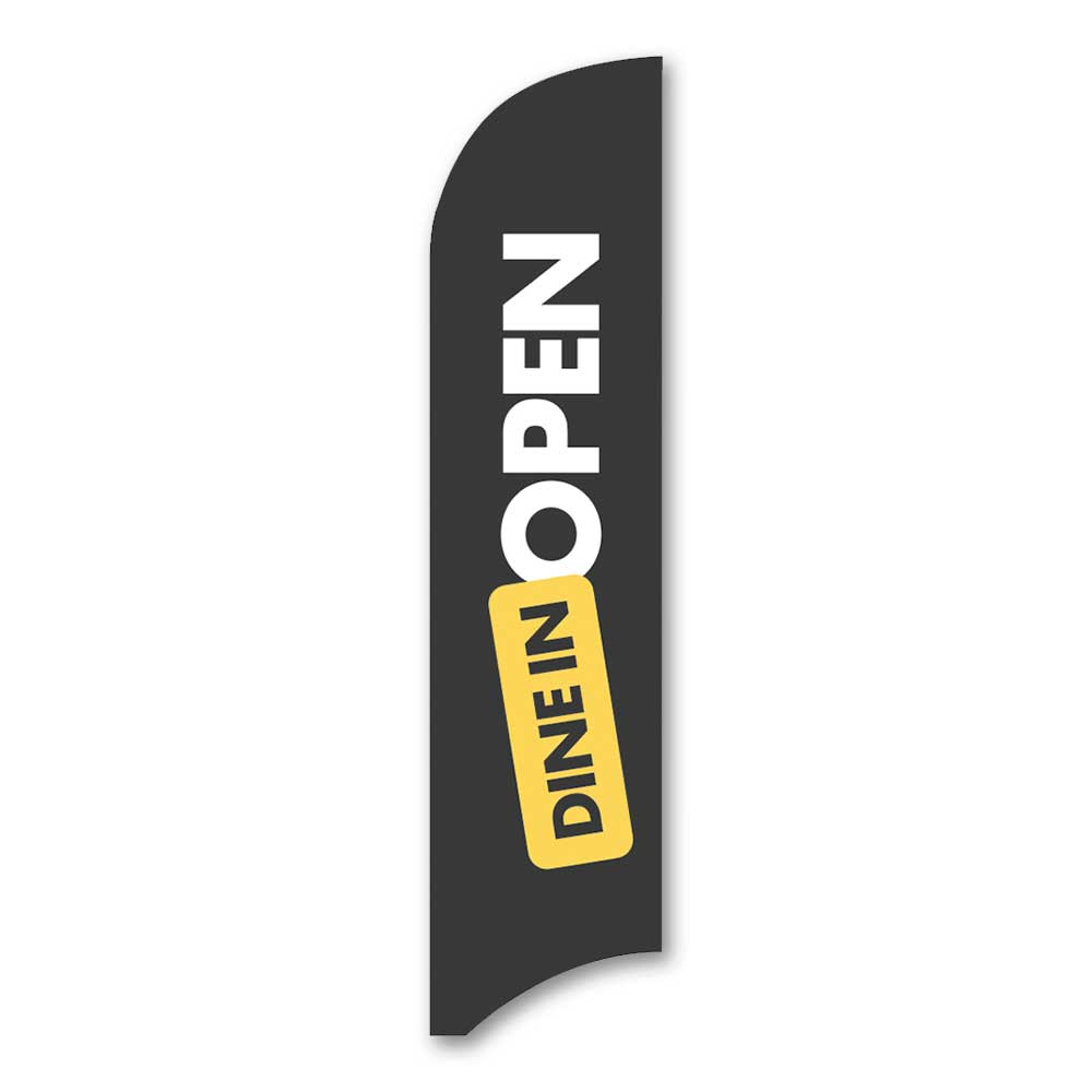 Dine In Open - Blade Flag 13'