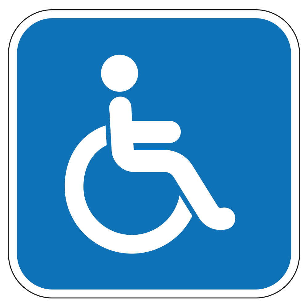 blue and white handicap logo
