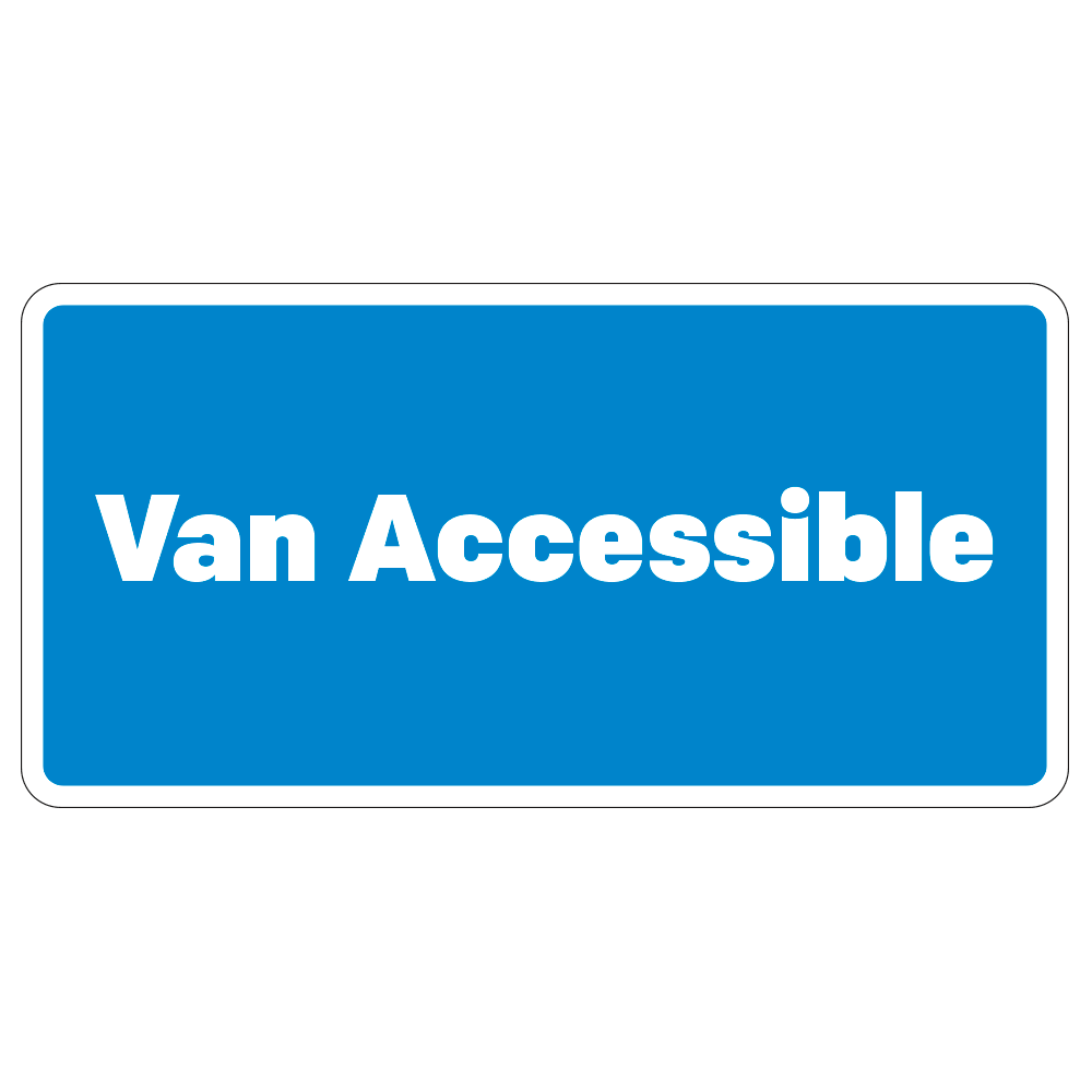 12 In. X 6 In. Blue and white Van Accessible sign