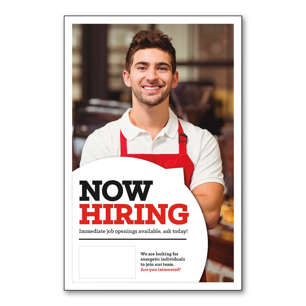 Now Hiring Counter Card with Card Holder - Sign