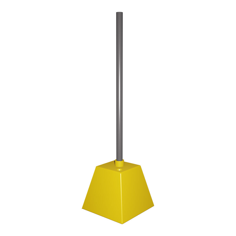 Yellow base and silver 96" pole.