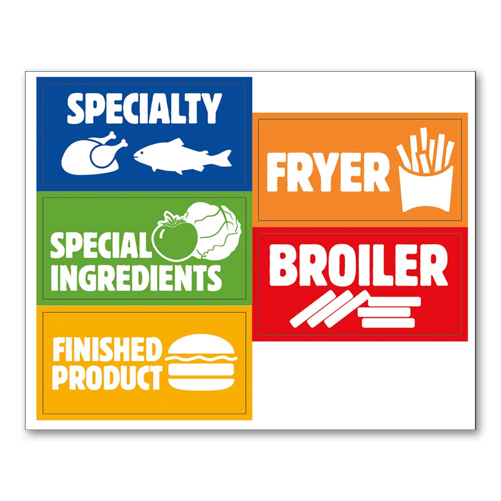 8 In. X 4 In. Color coded kitchen labels