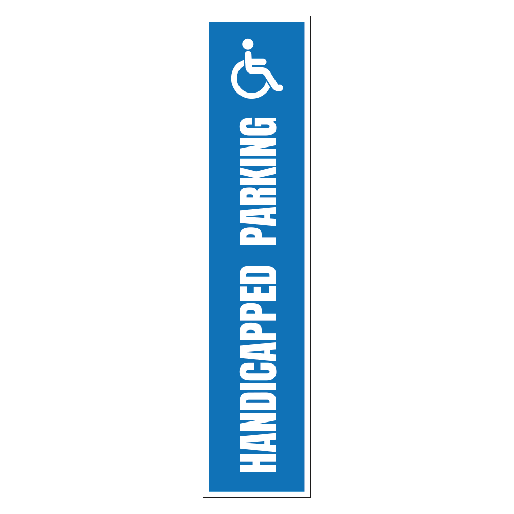 blue and white handicapped parking tall vertical design