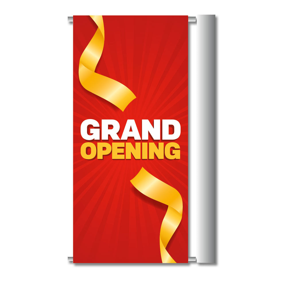 red yellow grand opening avenue banner design white background