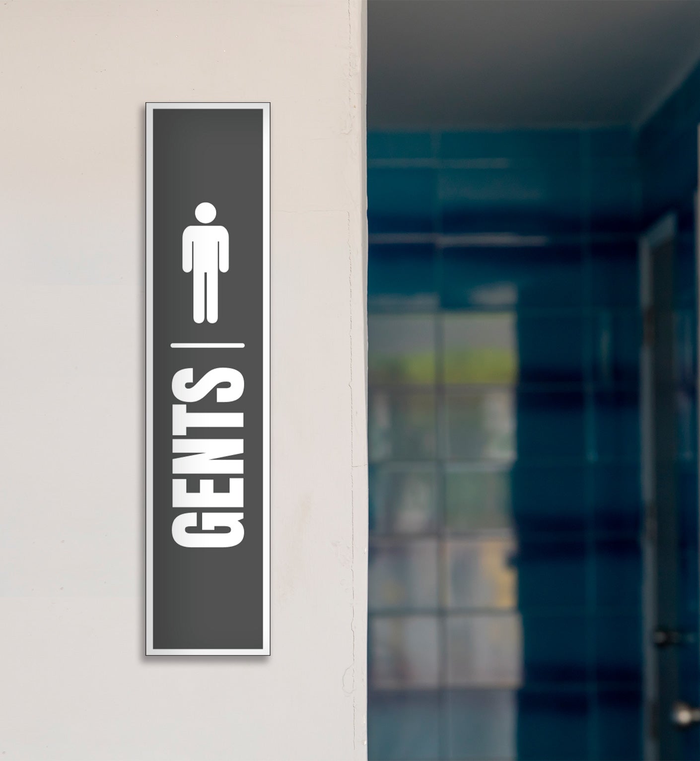 Gents (Men's) Restroom - Sign - 8 In. X 36 In.