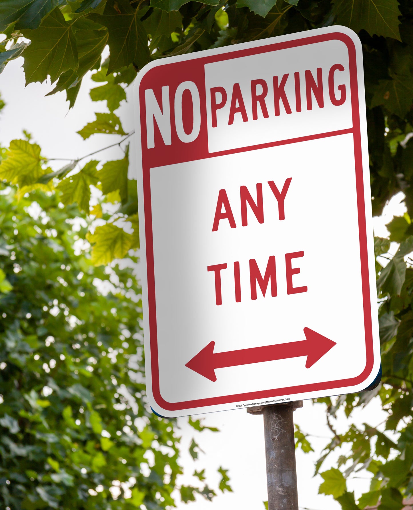 No Parking Anytime With Arrows - Sign   12 In. X 18 In.