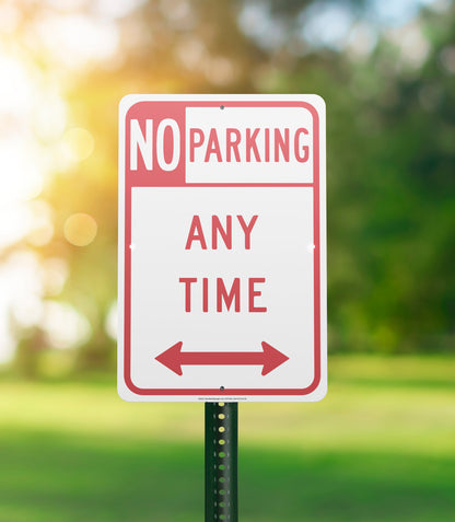 No Parking Anytime With Arrows - Sign   12 In. X 18 In.