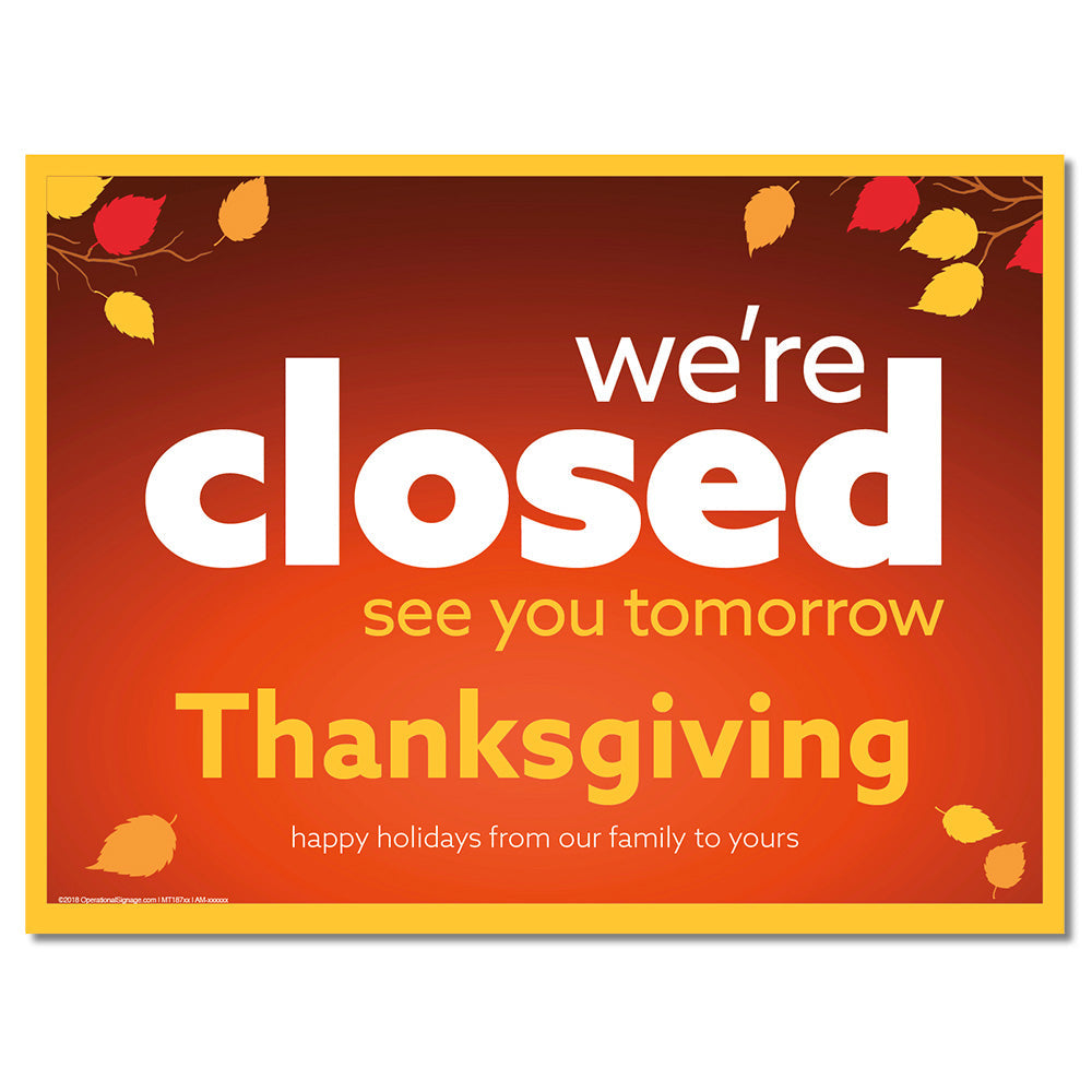 Thanksgiving Hours Standard Kit CLOSED OperationalSignage thanksgiving-hours-standard-kit-closed-operationalsignage