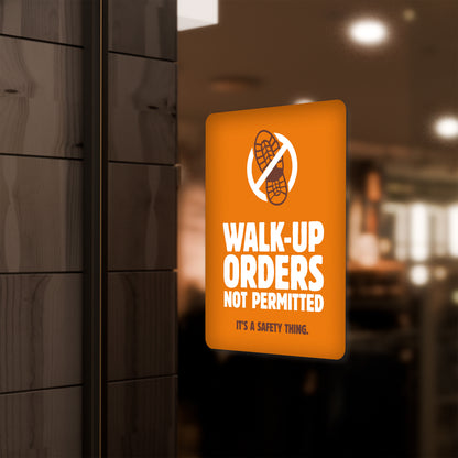 No Walk-Up Orders - Decal or Sign - 8.5 in. x 11 in.