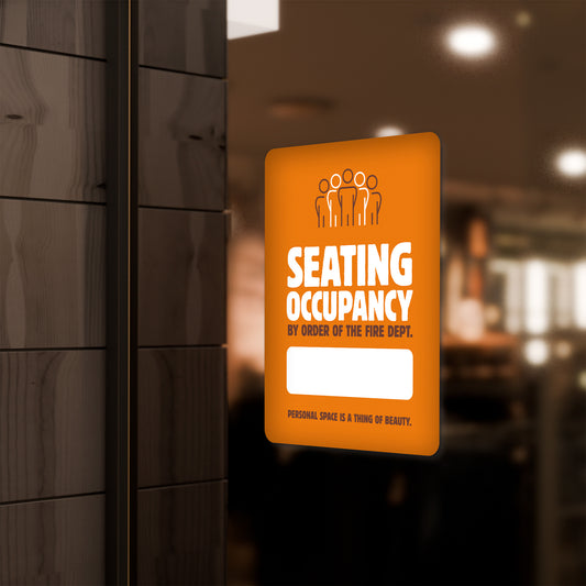 Seating Occupancy - Dry Erase Decal or Sign - 8.5 in. x 11 in.