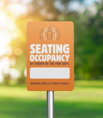 Seating Occupancy - Dry Erase Decal or Sign - 8.5 in. x 11 in.