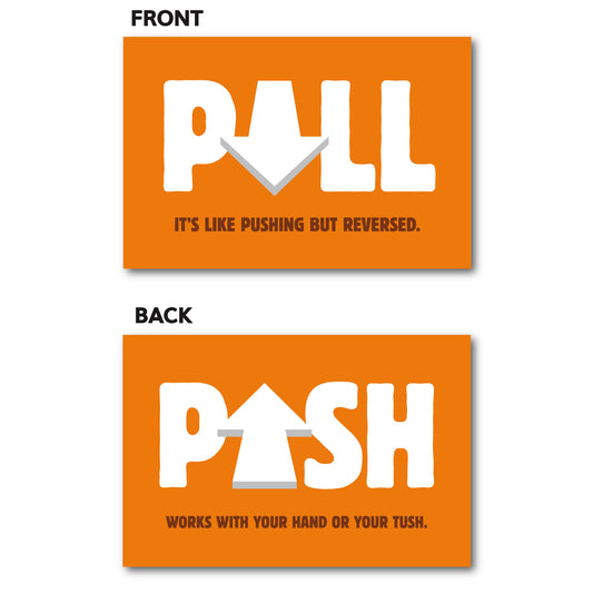 Push / Pull - Door Indicator Decals - 6 In. X 4 In.