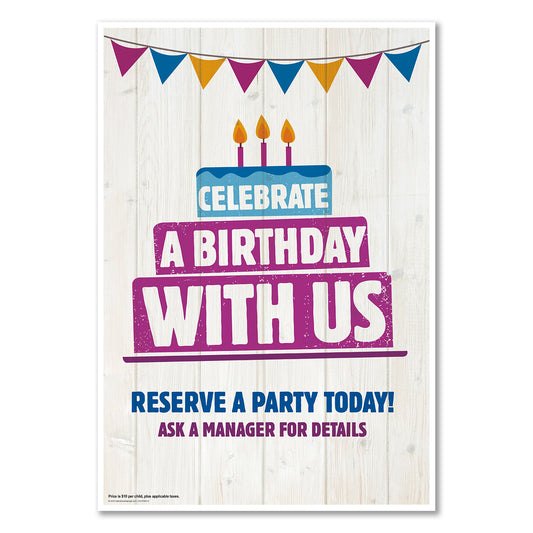 Birthday Parties - Exterior Window Decal - 29 In. X 42 In.