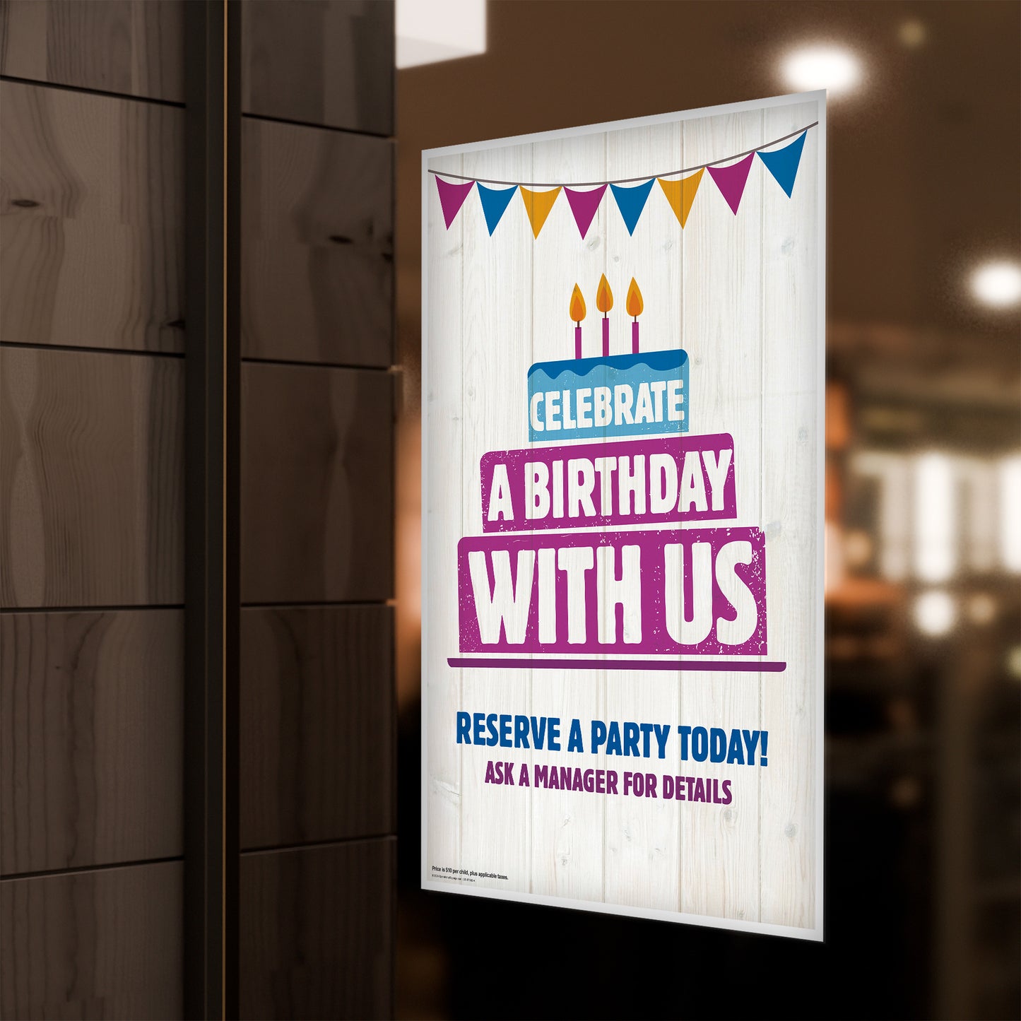 Birthday Parties - Exterior Window Decal - 29 In. X 42 In.