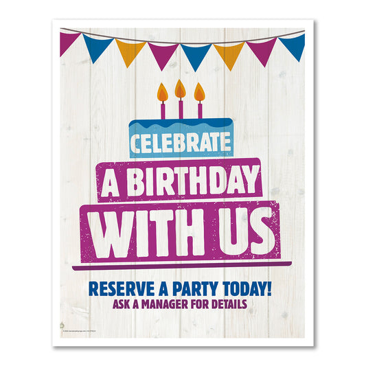 Birthday Parties - Door Decal  -  8 In. X 10 In.