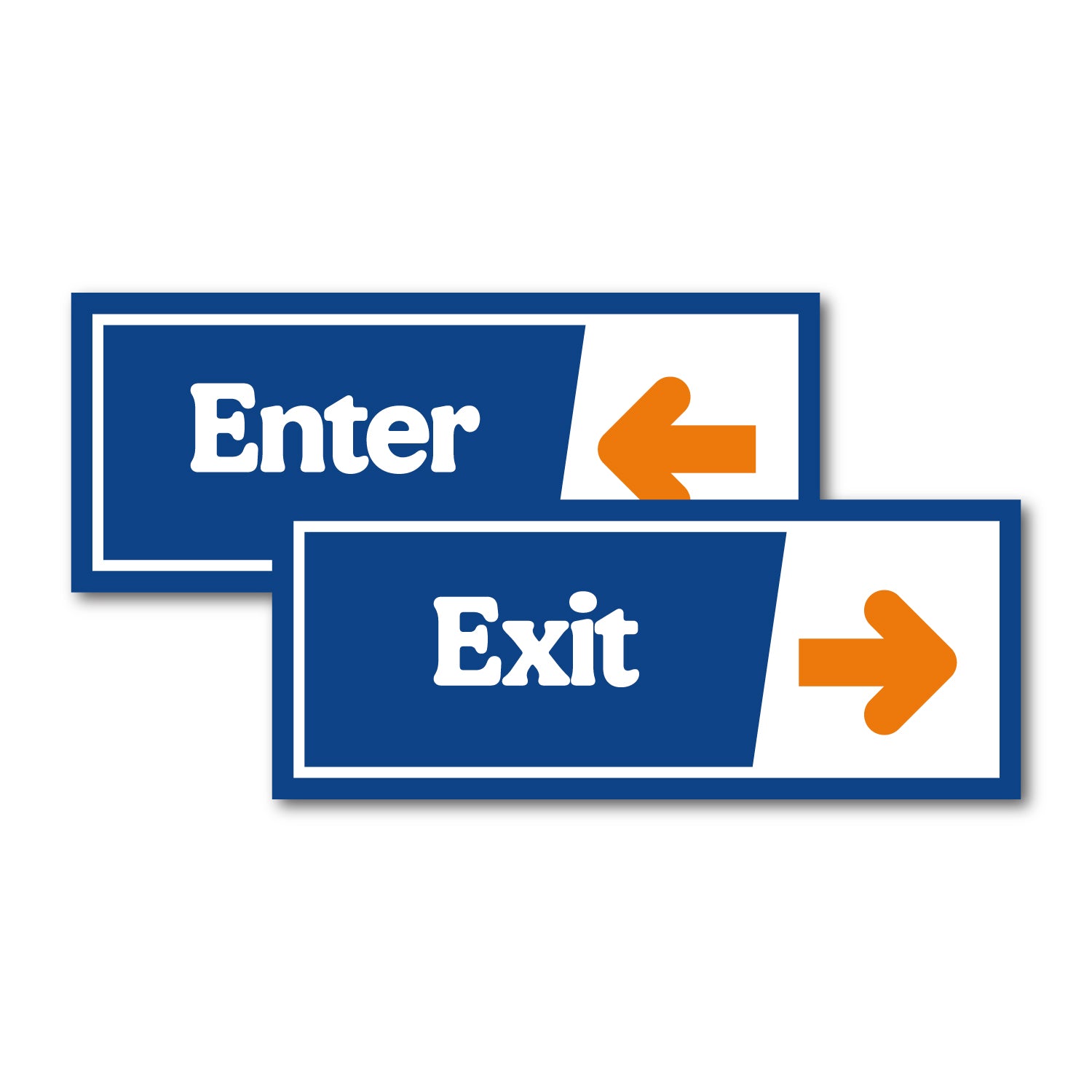Enter/Exit - Blue-Orange - Directional Sign – OperationalSignage.com