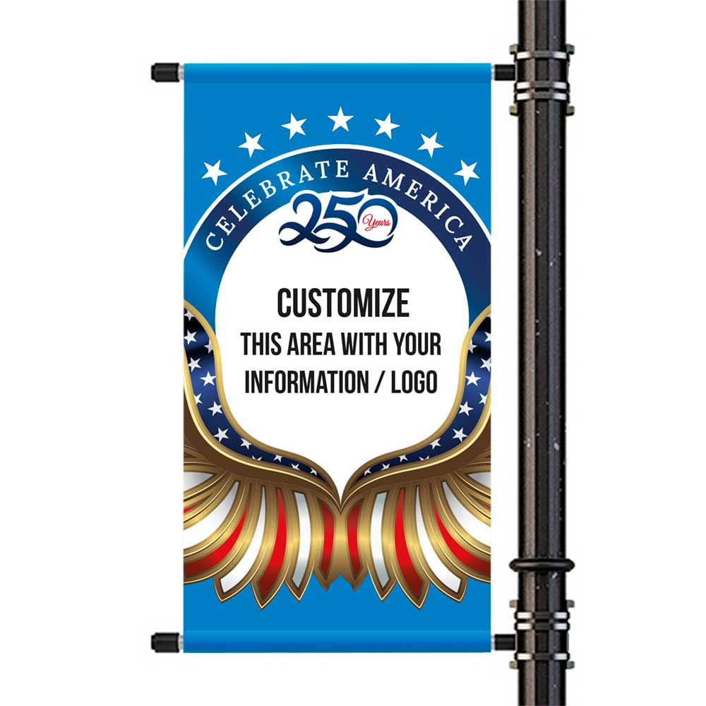 Custom - Celebrating 250 Years of Freedom - Avenue Banner - 24 In. X 45.75 In.