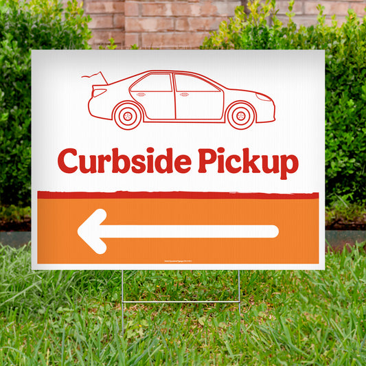 Curbside Pickup - Directional Lawn Sign - 24 In. X 18 In.