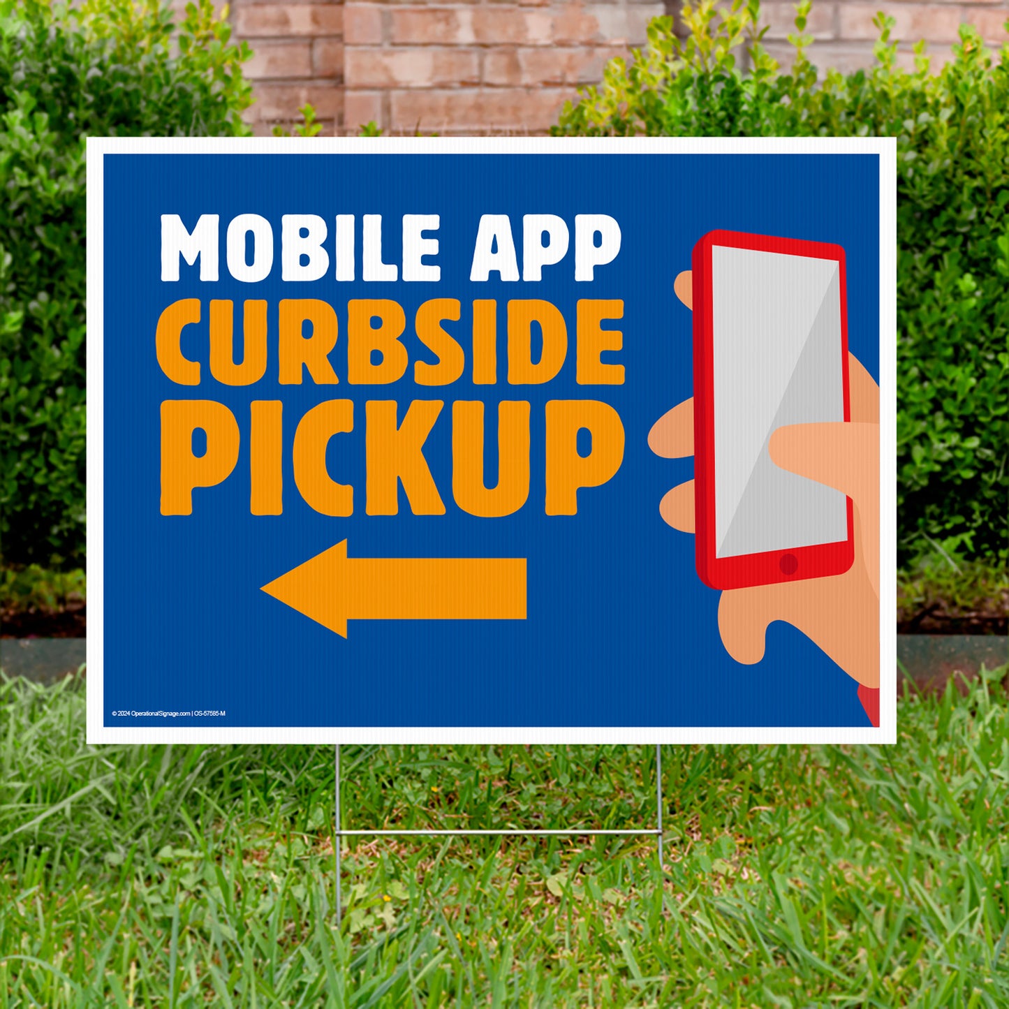 Mobile App Curbside Pickup - Directional Lawn Sign - 24 In. X 18 In.