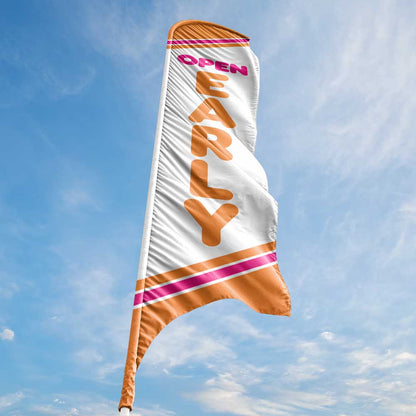 Open Early - Pink - Blade Flag w/Hardware - 13 FT.