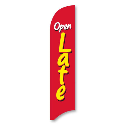 Open Late - Red - Blade Flag 13 Ft.