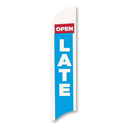 Open Late - Blue - Blade Flag 13 Ft.