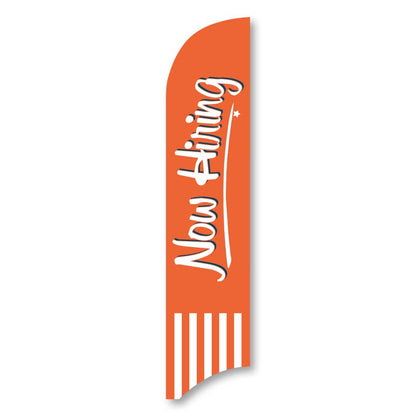 Now Hiring - Orange - Blade Flag w/Hardware - 13 FT.