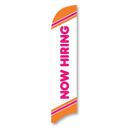 Now Hiring - Pink - Blade Flag w/Hardware - 13 FT.