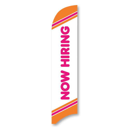 Now Hiring - Pink - Blade Flag w/Hardware - 13 FT.