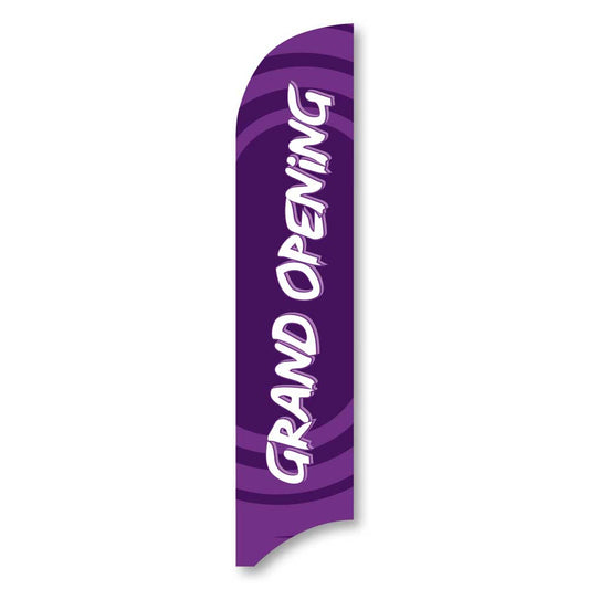 Grand Opening - Purple - Blade Flag w/Hardware - 13 FT.