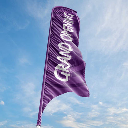 Grand Opening - Purple - Blade Flag w/Hardware - 13 FT.