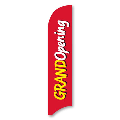 Grand Opening - Red - Blade Flag w/Hardware - 13 FT.