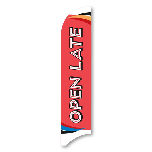 Open Late - Peach - Blade Flag 13 Ft.