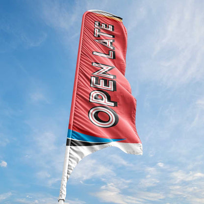 Open Late - Peach - Blade Flag 13 Ft.