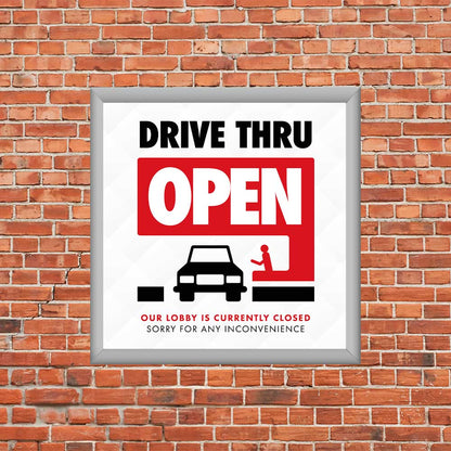 Drive Thru Open - Mini Billboard Insert - 4 Ft. X 4 Ft.