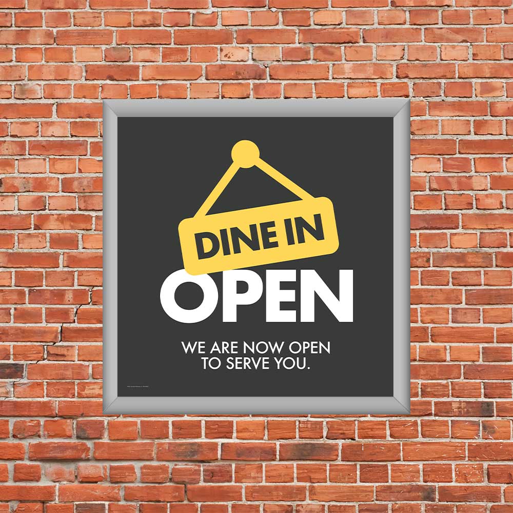 Dine In Open - Mini Billboard Insert - 4 Ft. X 4 Ft.