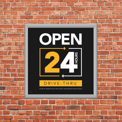 24 Hour Drive-Thru - Mini Billboard Insert - 4 Ft. X 4 Ft.