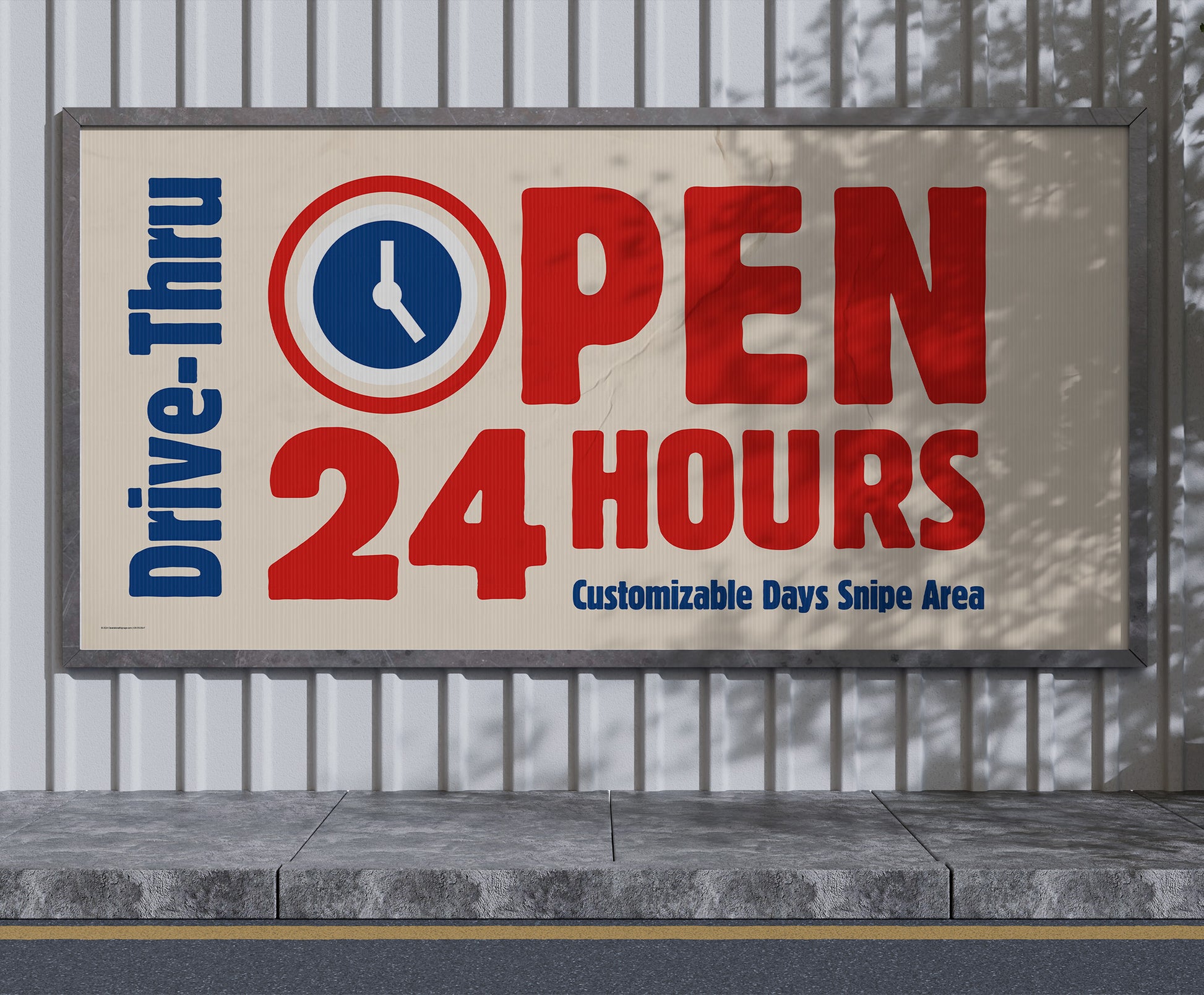 Drive Thru Open 24 Hours - Mini Billboard Insert - 8 Ft. X 4 Ft ...