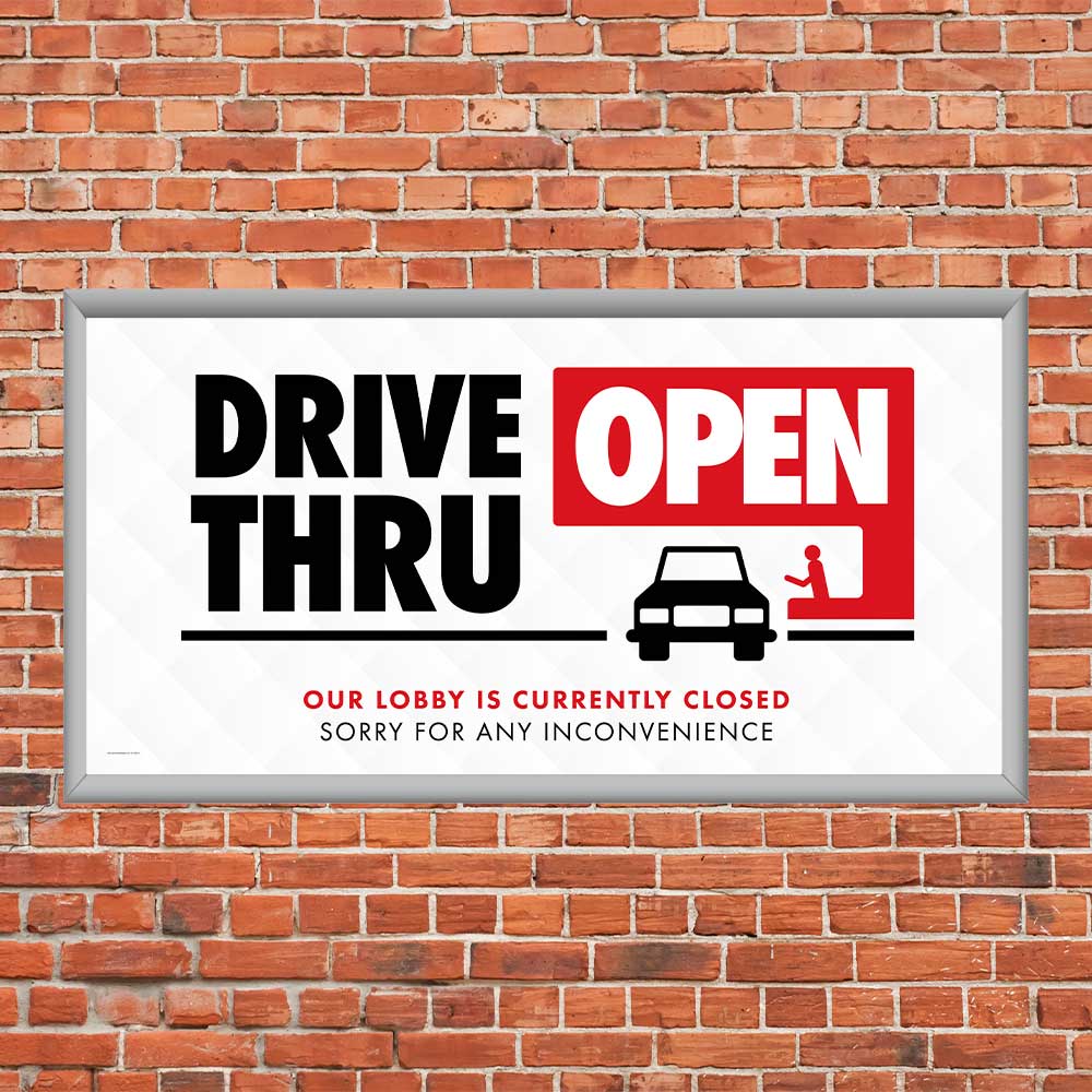 Drive Thru Open - Mini Billboard Insert - 8 Ft. X 4 Ft.