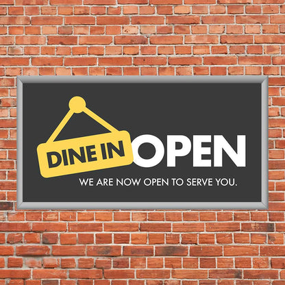 Dine In Open - Mini Billboard Insert - 8 Ft. X 4 Ft.