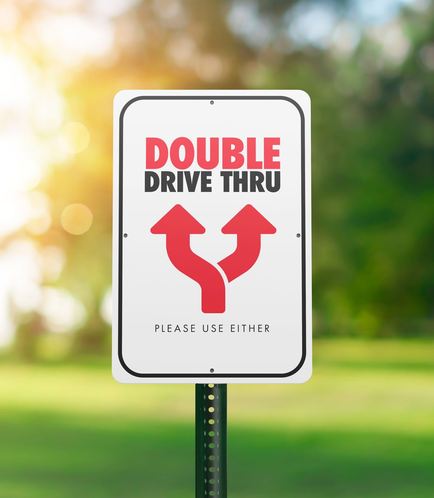 Double Drive Thru - Parking Sign - 12 In. X 18 In.