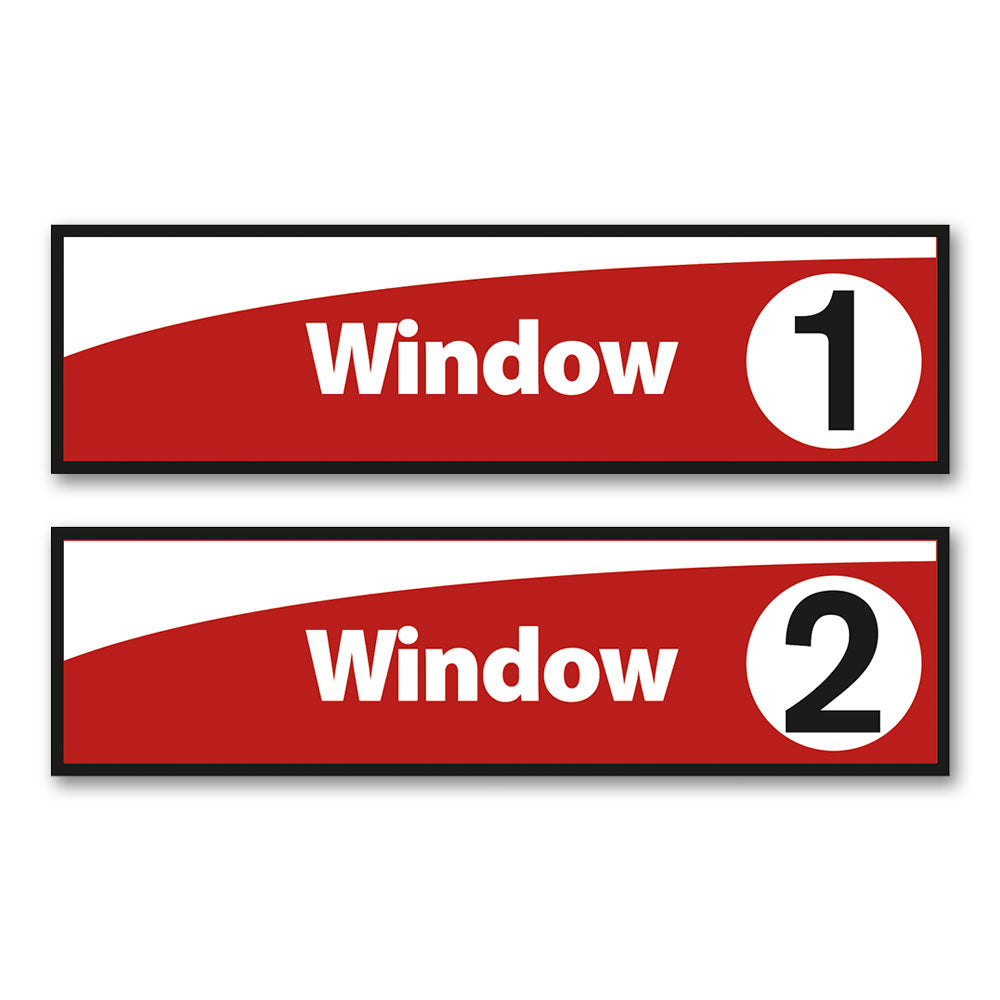 Pay and Pick Up Window Signs - Red and White