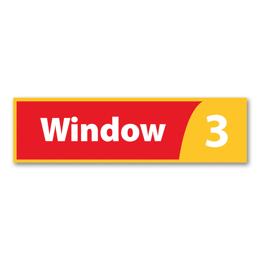 Window 3 Sign - Red and Yellow – OperationalSignage.com