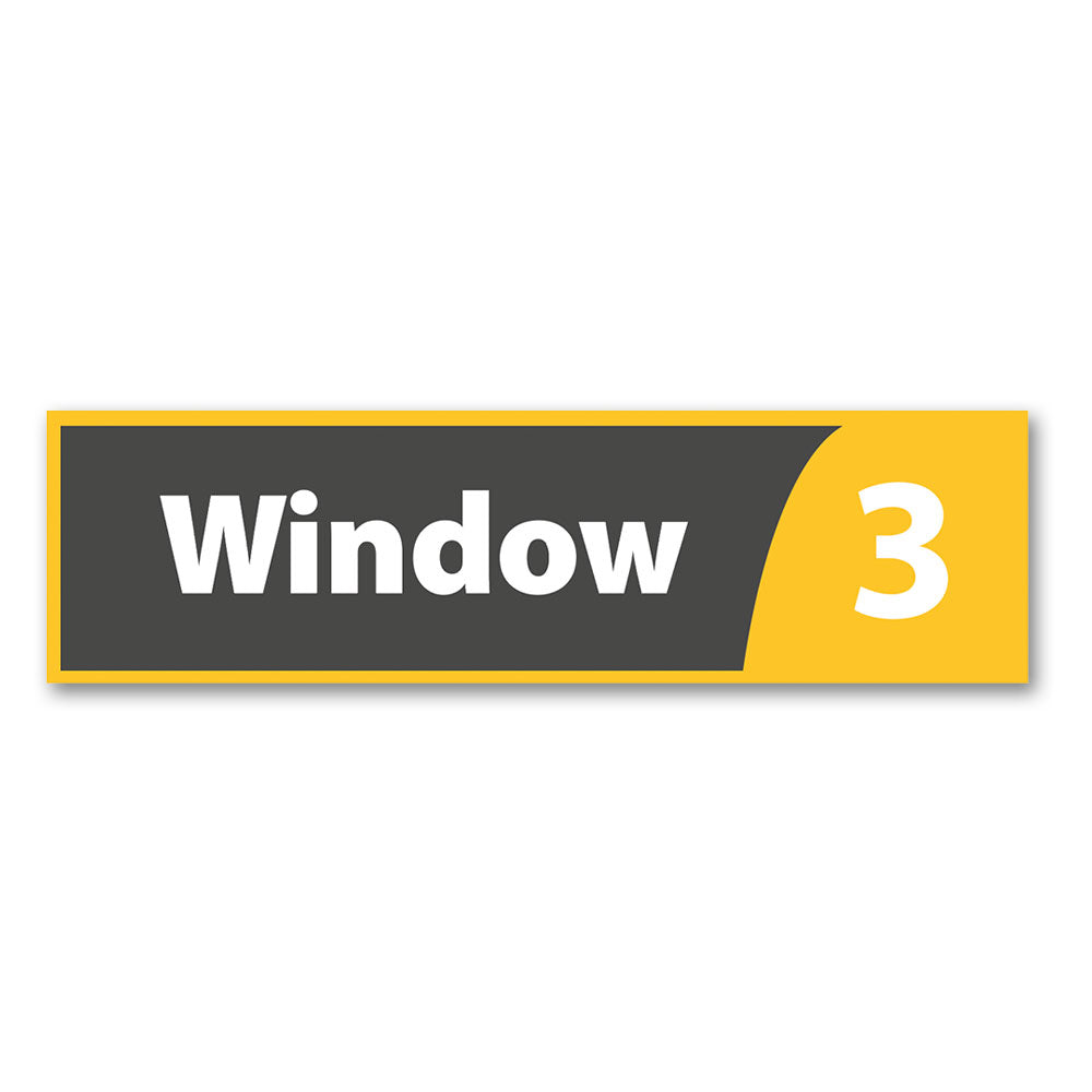 Window 3 Sign - Grey and Yellow – OperationalSignage.com