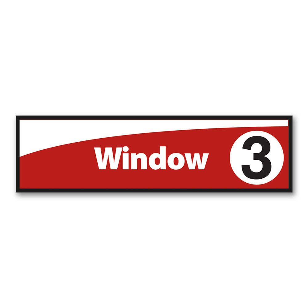 Pick Up 3 Window Sign - Red and White