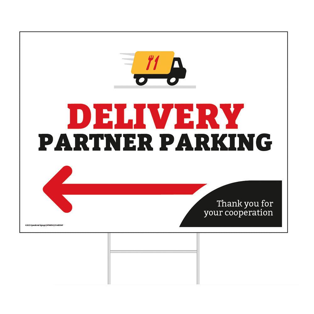 Delivery Partner Pickup Lawn Sign 24x18 – OperationalSignage.com