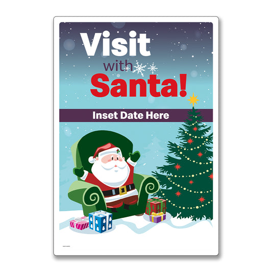 Visit with Santa - Lawn Sign 24 In X 18 In.